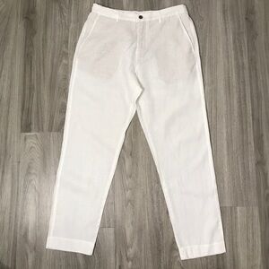Zara Linen White Pant Drawstring Waist Mens M
